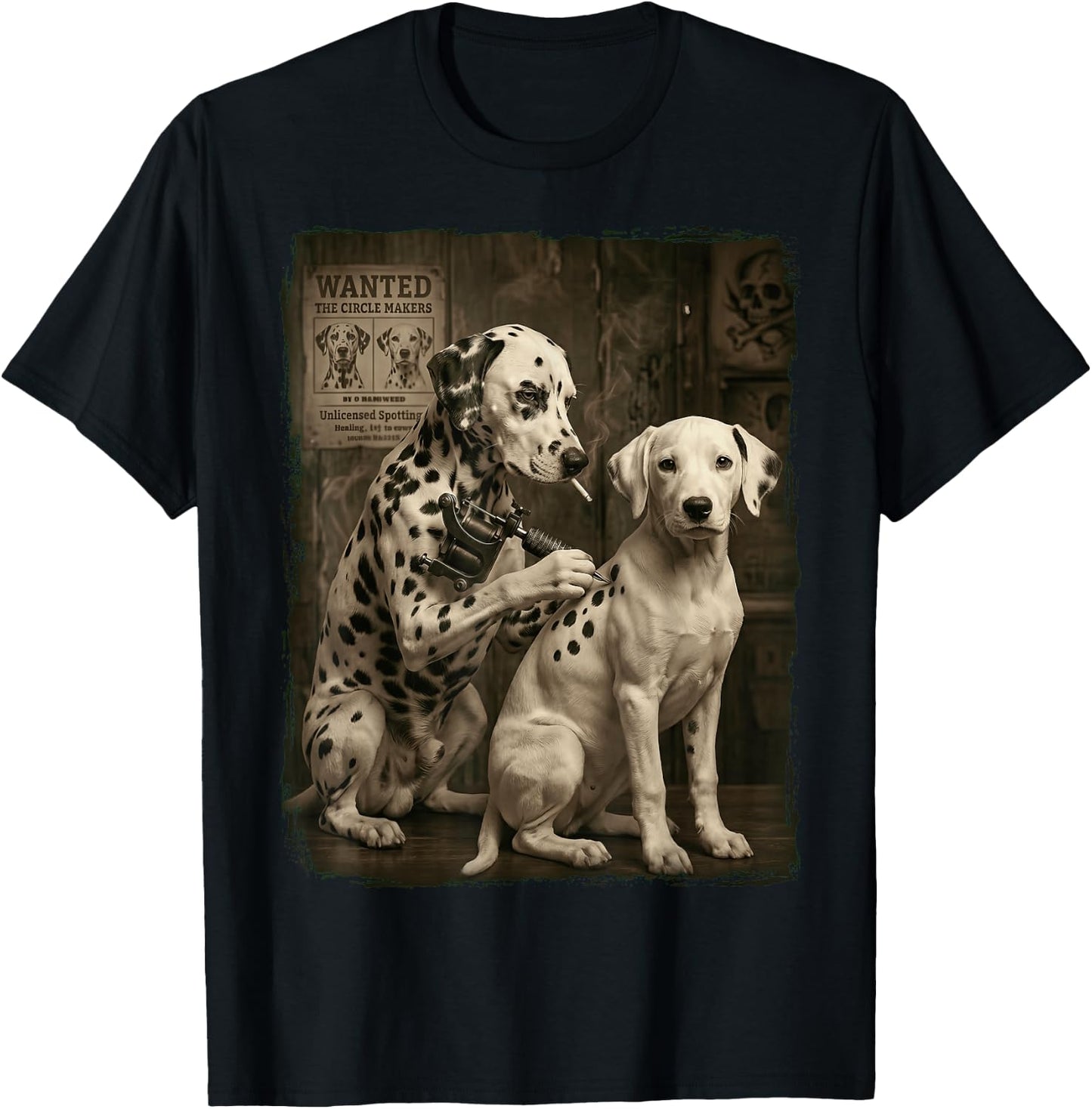 Dalmatiner Tätowierung T-Shirt - T-Shirt | Black
