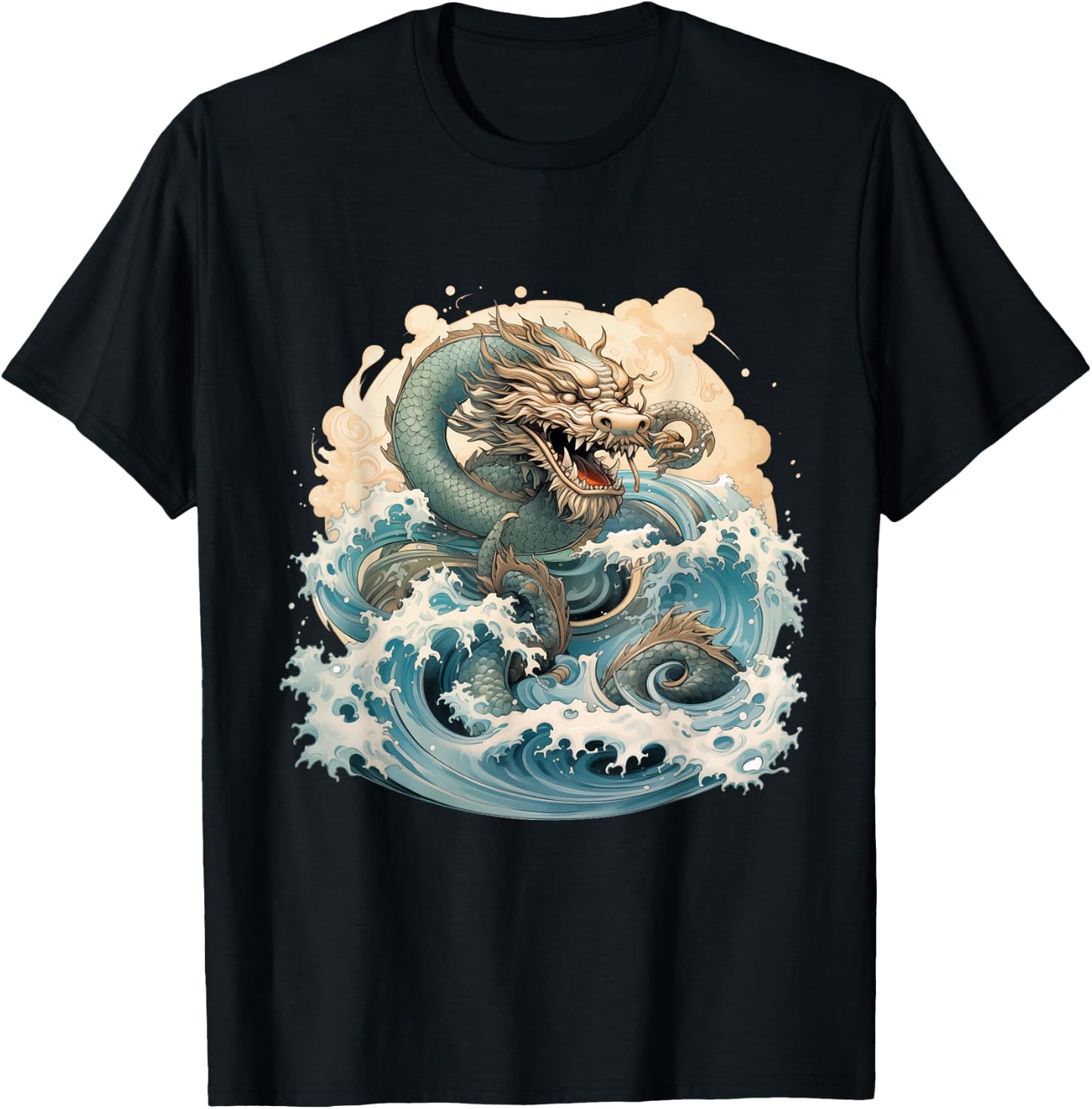 Astrological Dancing Lunar Water Dragon T-Shirt - T-Shirt | Black