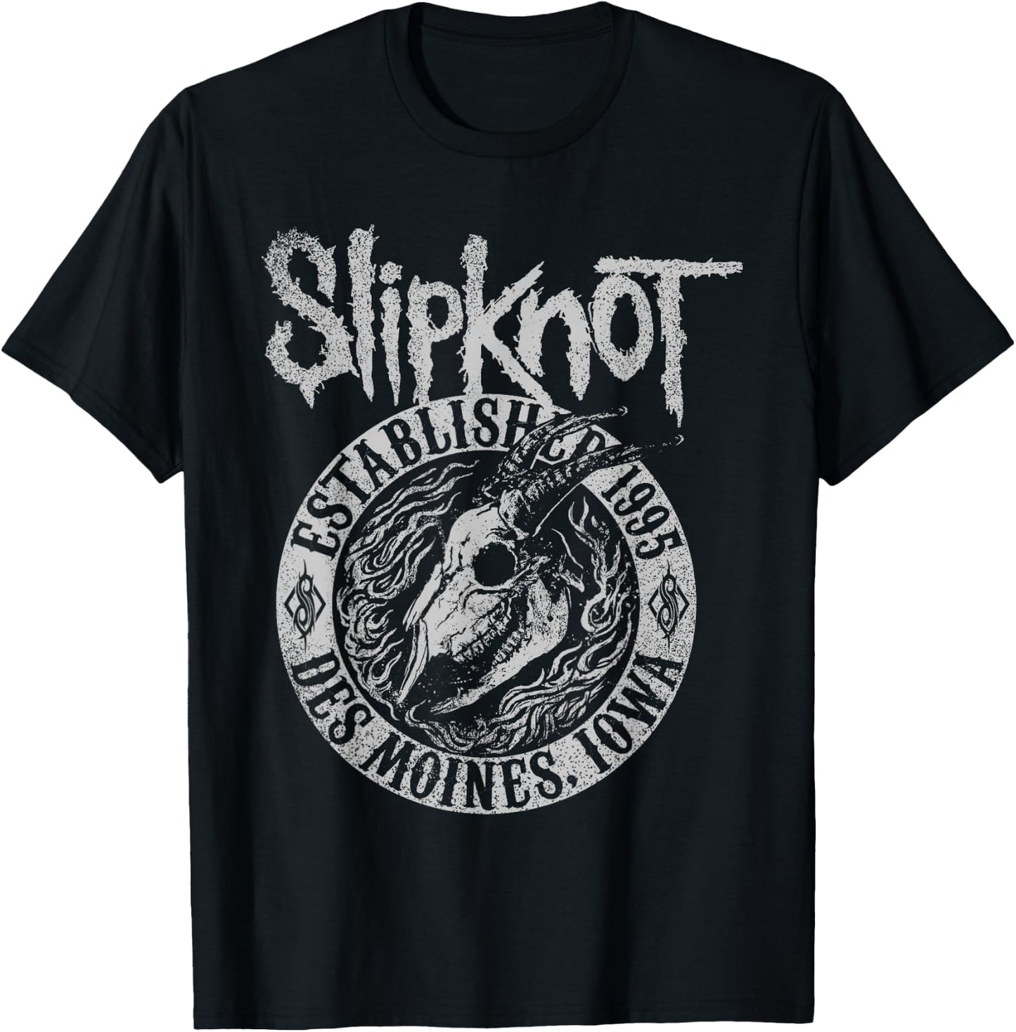 Slipknot Official Goat Flames , Black T-Shirt - T-Shirt | Black