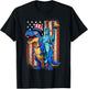 Dino Statue Of Liberty American Flag 4th Of July T-Shirt - T-Shirt | Black