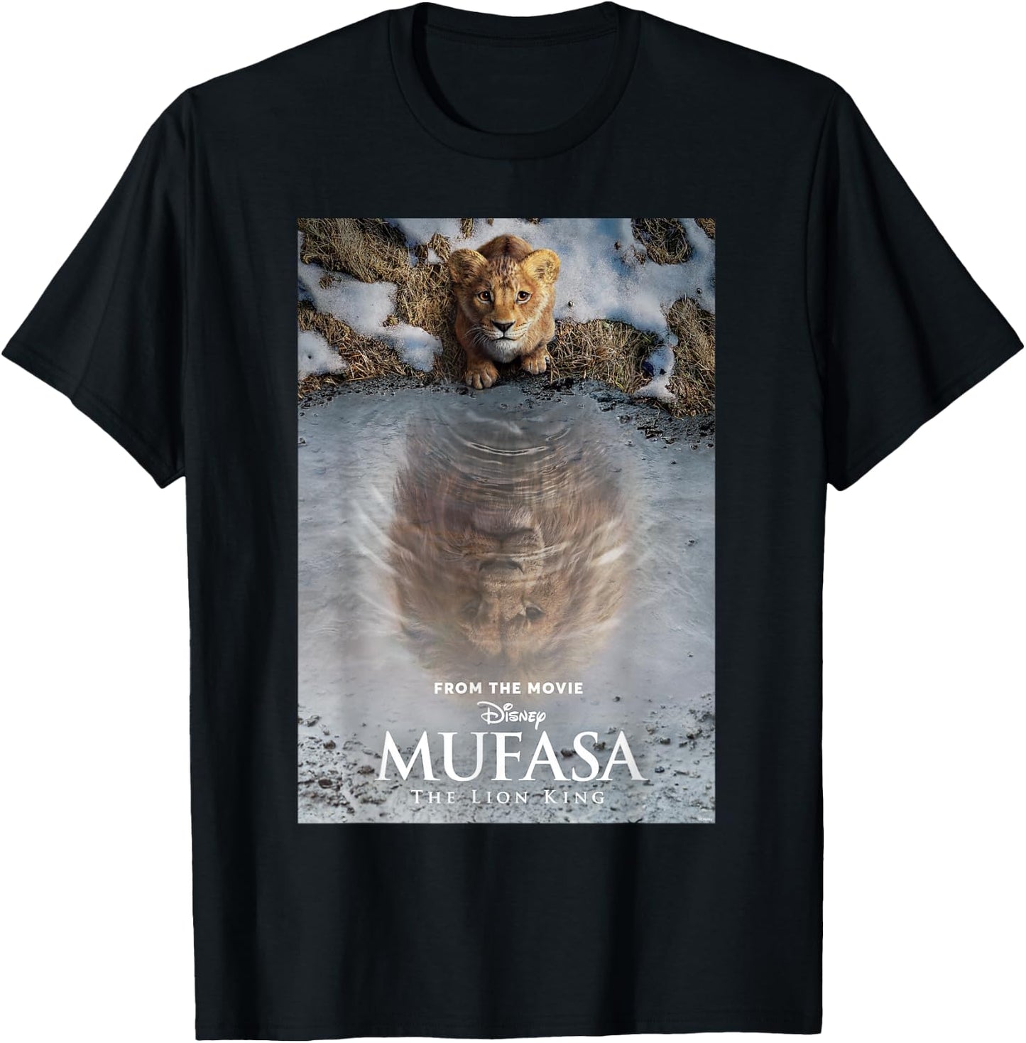 Disney Mufasa: The Lion King the Official Movie Poster Art , Black, S T-Shirt - T-Shirt | Black