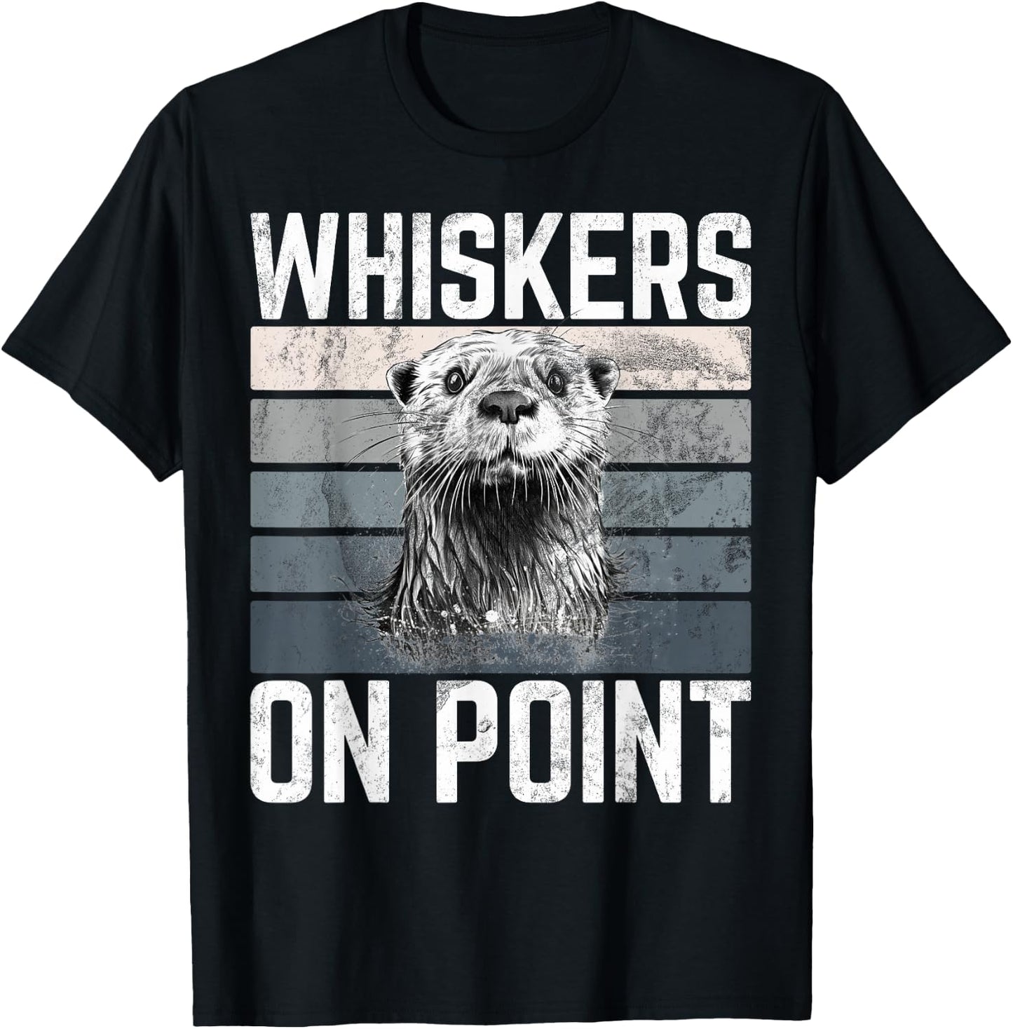 Whiskers on Point Otter T-Shirt - T-Shirt | Black