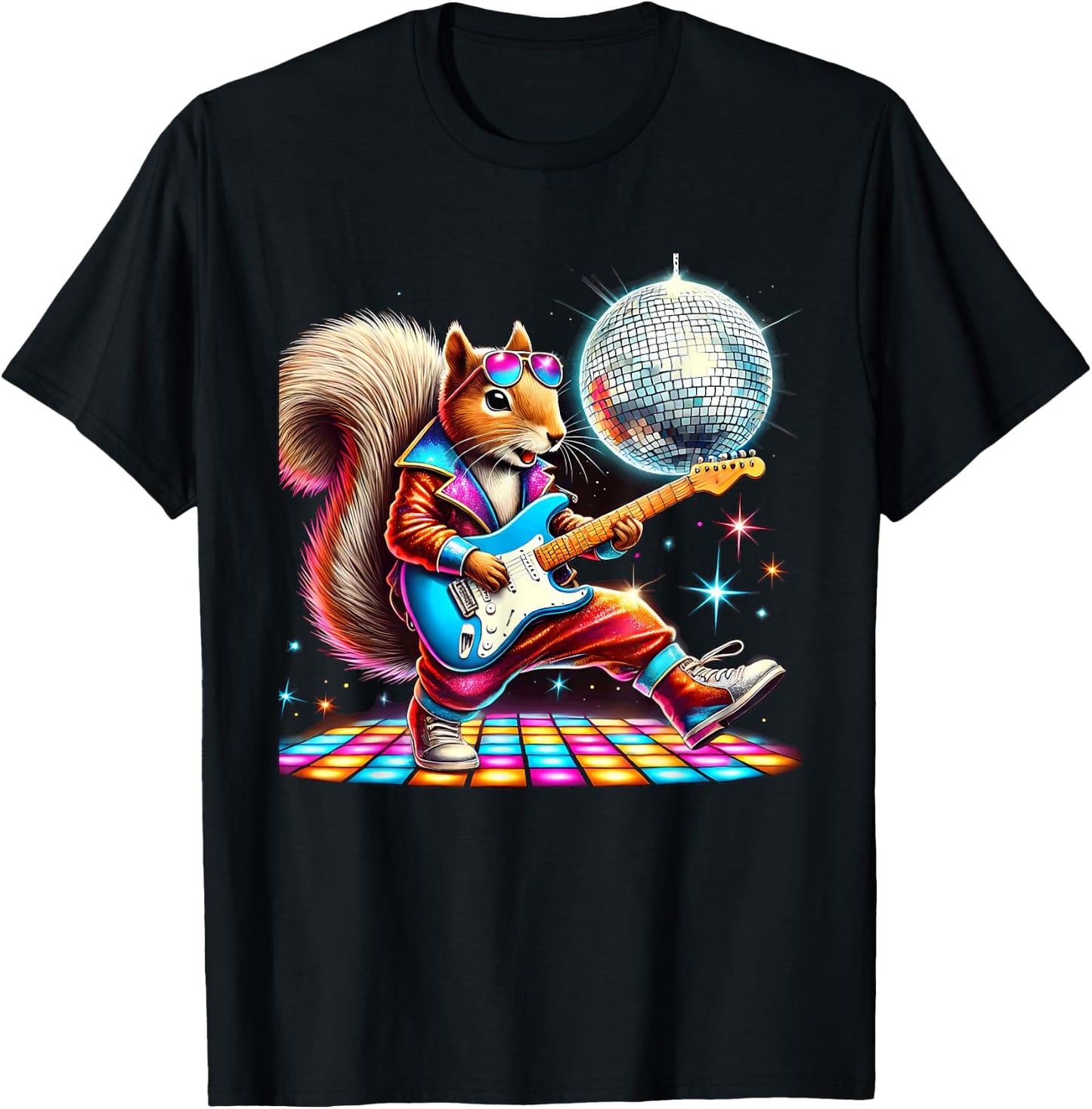 Aesthetic Squirrel Disco T-Shirt - T-Shirt | Black