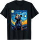 Staffordshire Bull Terrier Starry Night Van Gogh T-Shirt - T-Shirt | Black