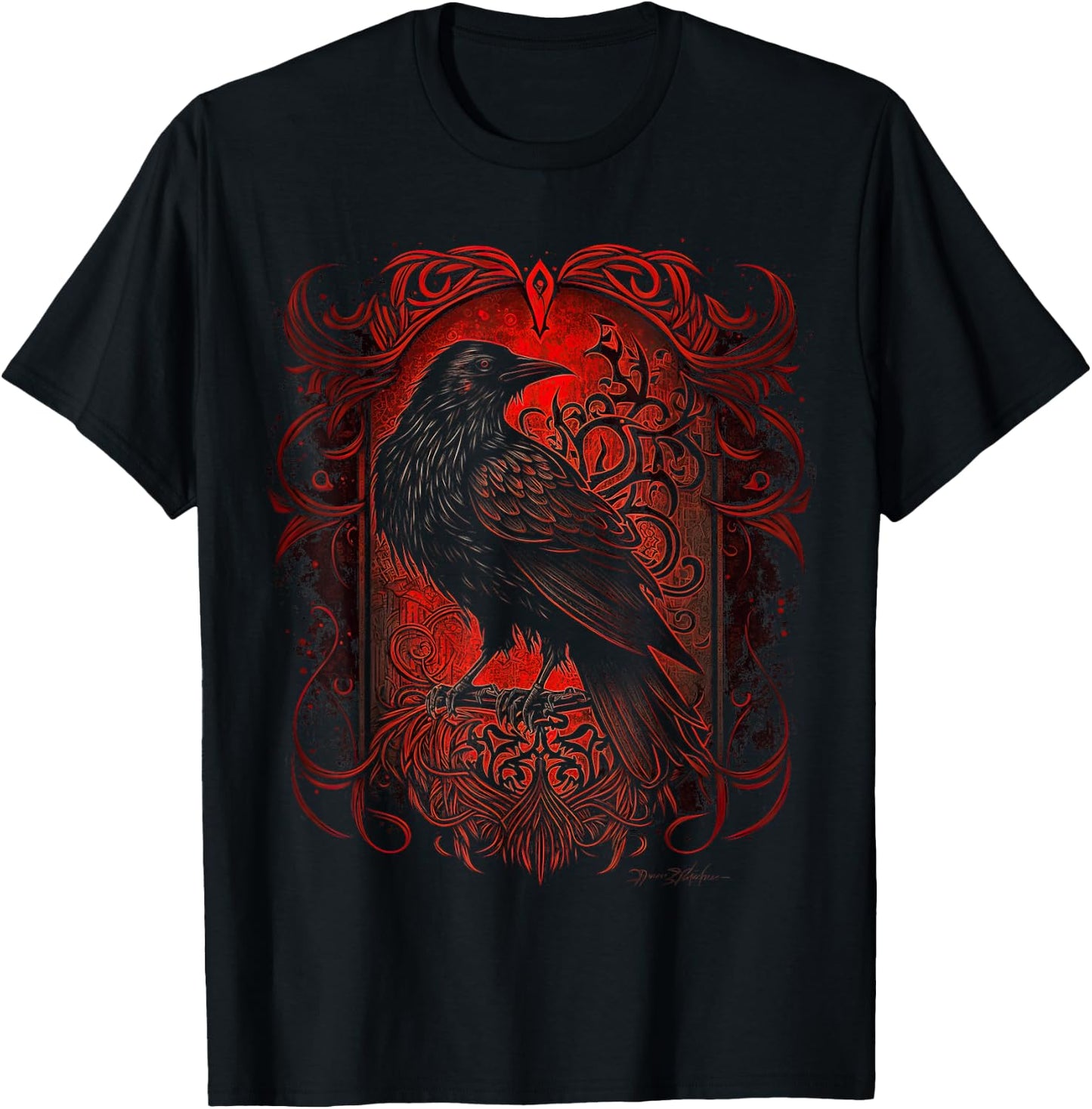 Odin's Raven Viking Norse Runes Nordmann Mythology T-Shirt - T-Shirt | Black