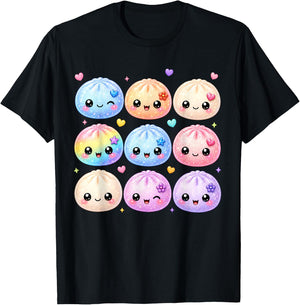 Cute Dumpling Kawaii Pastel Anime Dumpling Lovers Kids Girls T-Shirt - T-Shirt | Black