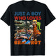 Just A Boy Who Loves Italian Brainrot Meme Boys Kids T-Shirt - T-Shirt | Black