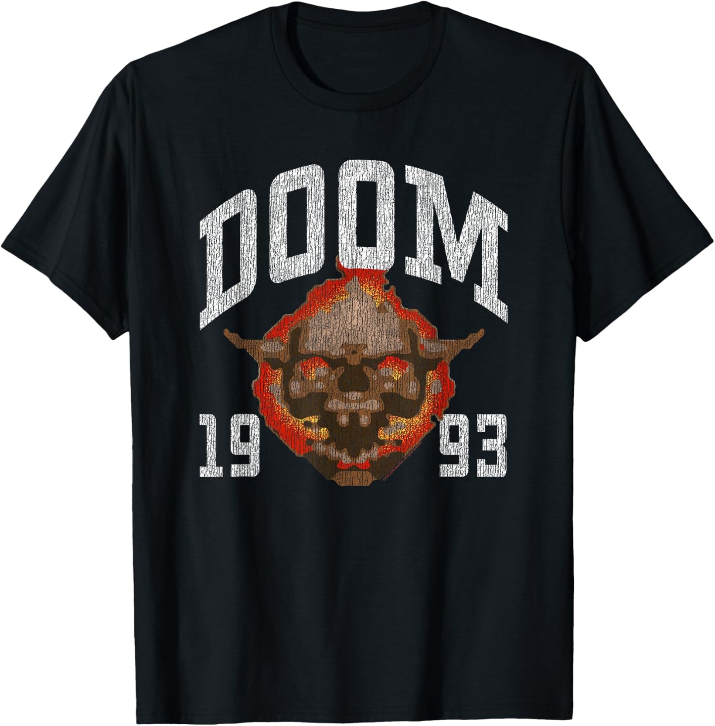 Ripple Junction x DOOM 1993 Lost Soul Pixelated Skull , black T-Shirt - T-Shirt | Black