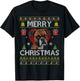 Merry Christmas Boxer Dog Ugly Sweater Funny T-Shirt - T-Shirt | Black