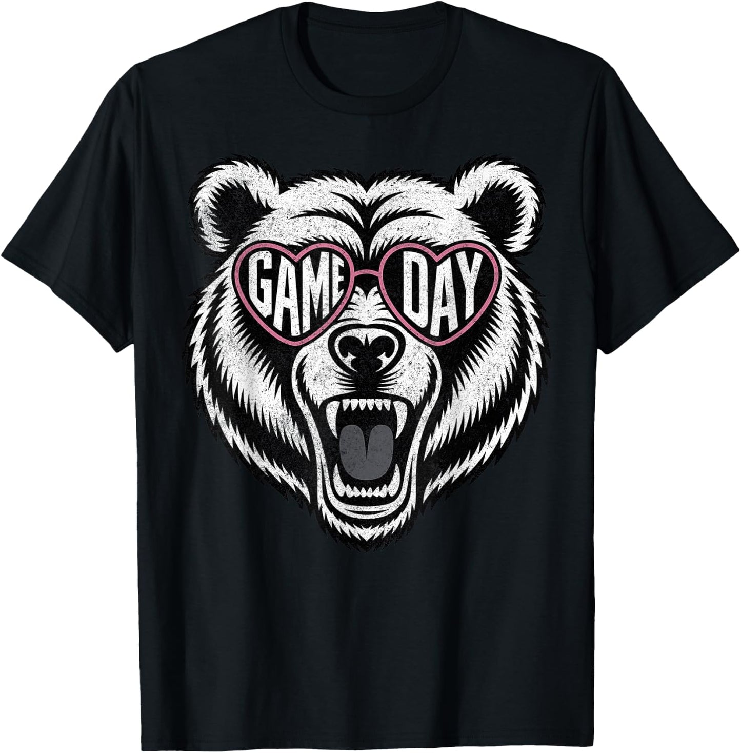 Bear Wearing Sunglasses Game Day T-Shirt - T-Shirt | Black