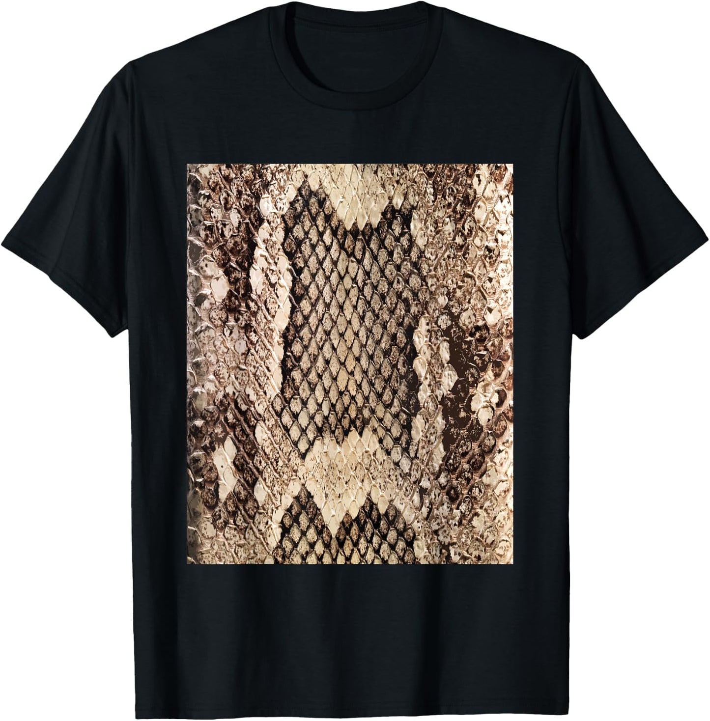 Snakeskin Print - Snake Reptile Animal Rattlesnake T-Shirt - T-Shirt | Black
