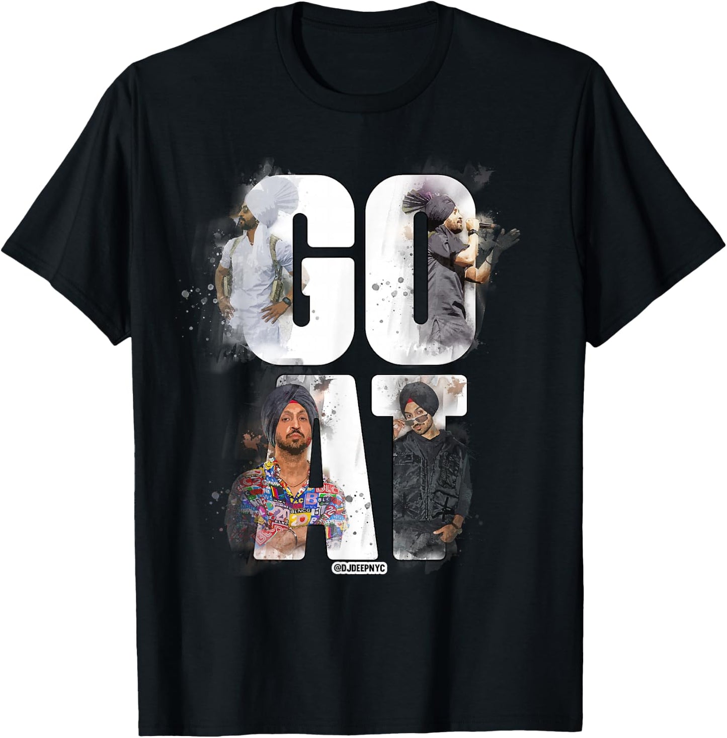 DILJIT DOSANJH | G.O.A.T. 2 | Punjabi Singer | Desi Apparel T-Shirt - T-Shirt | Black