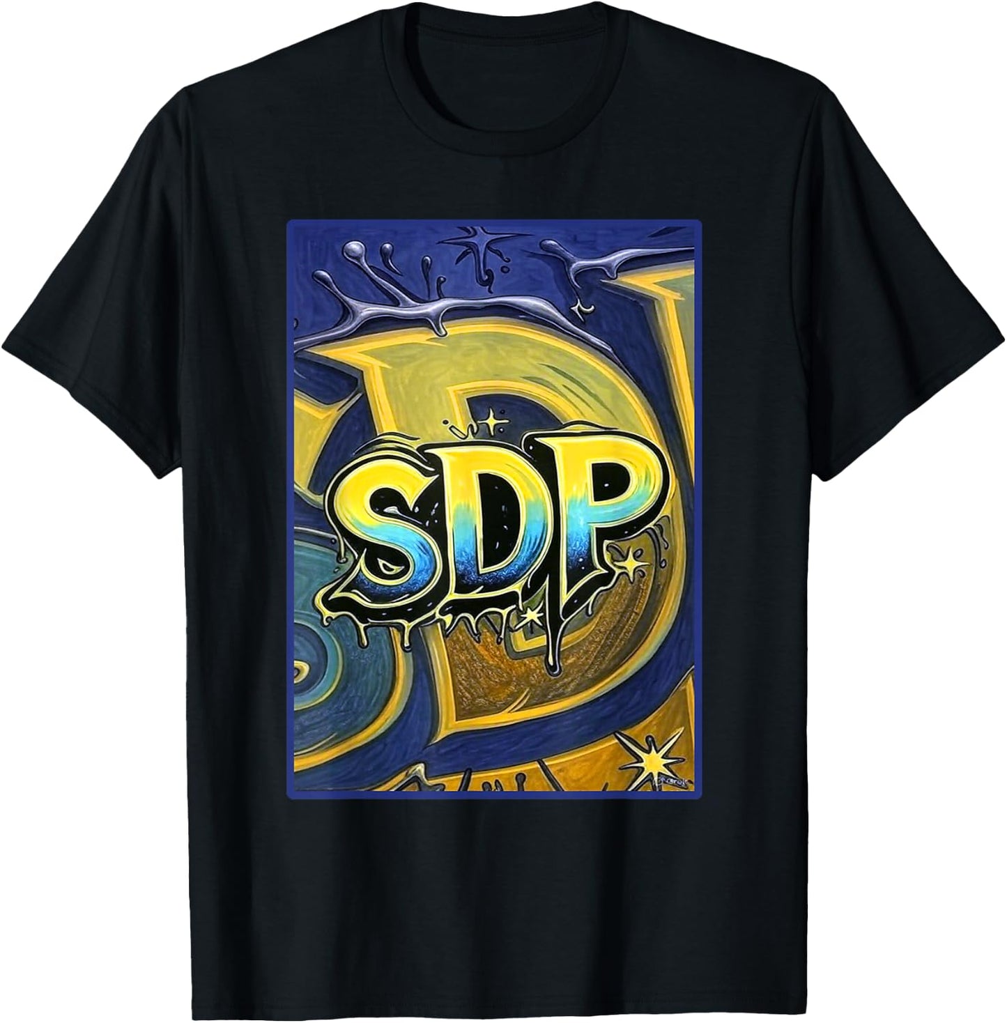 SDP Drippy abstraktes Logo T-Shirt - T-Shirt | Black