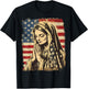 USA American US Flag The Virgin Mary Prayer Theology T-Shirt - T-Shirt | Black