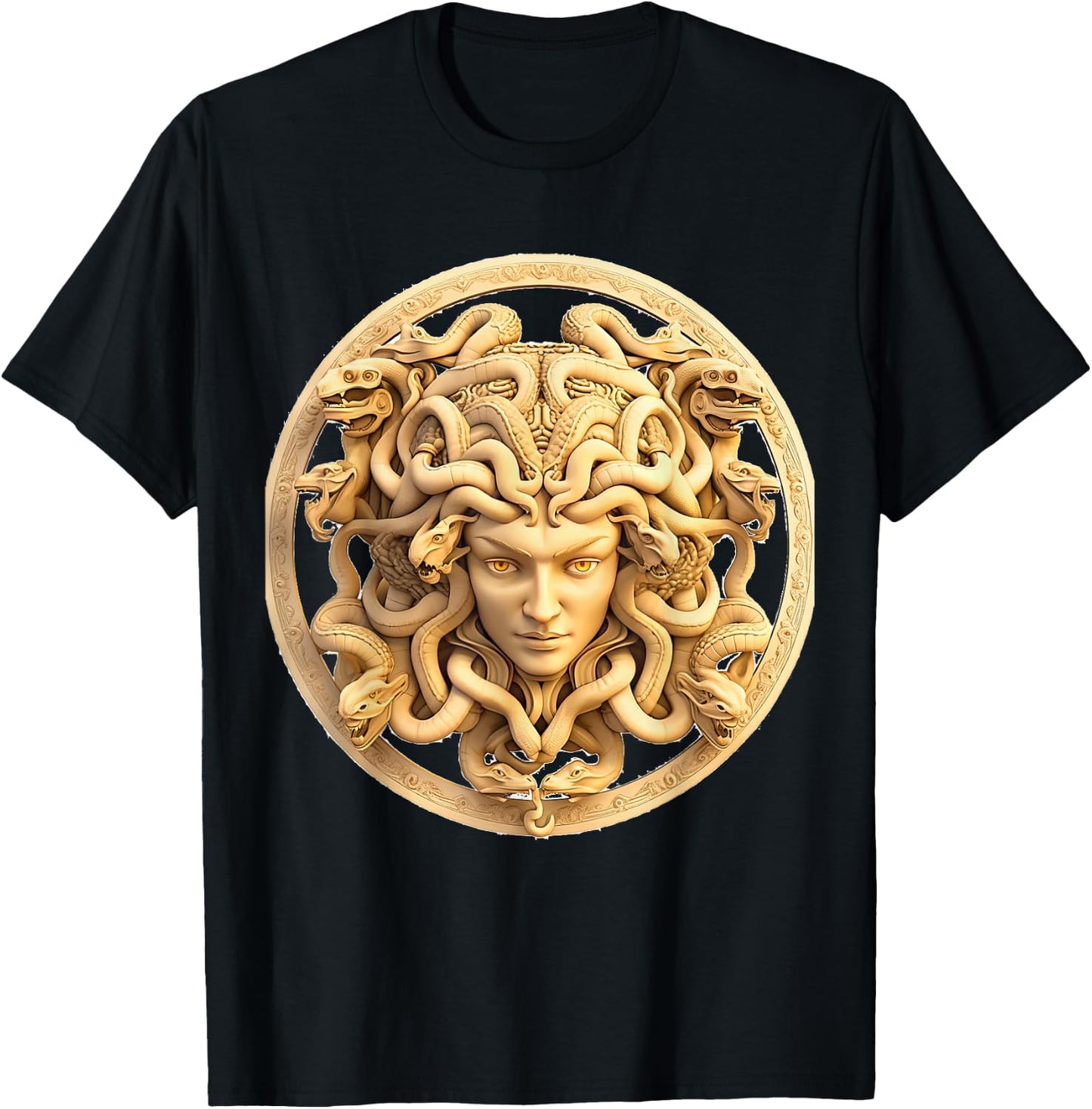 medusahead Greek Mythology Ancient Snake Hair T-Shirt - T-Shirt | Black