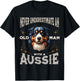 Funny Australian Shepherd Design Dad Grandpa Aussie T-Shirt - T-Shirt | Black