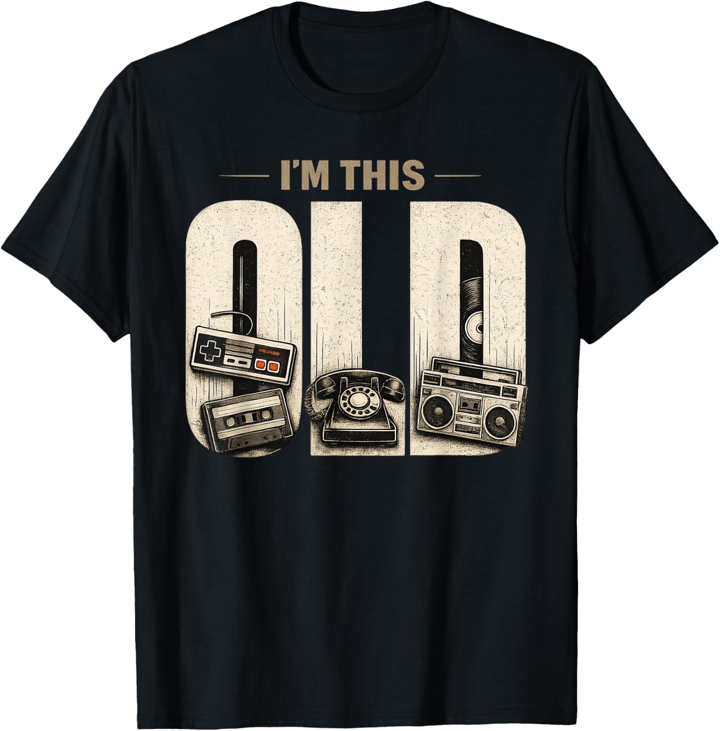 I'm This Old Funny Vintage T-Shirt - T-Shirt | Black