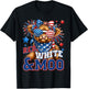 Red White and Moo Cute Highland Cow 4th of July Farmer T-Shirt - T-Shirt | Black