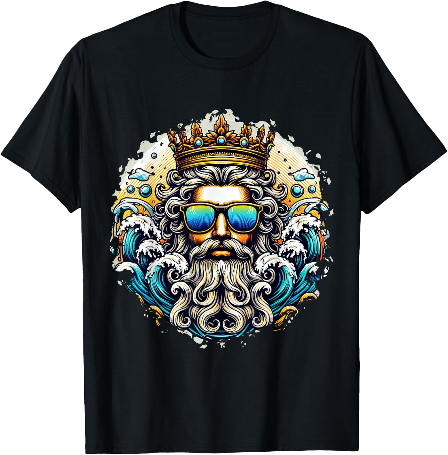 Poseidon Gangsta Costume Trident God Ancient Greek , black T-Shirt - T-Shirt | Black