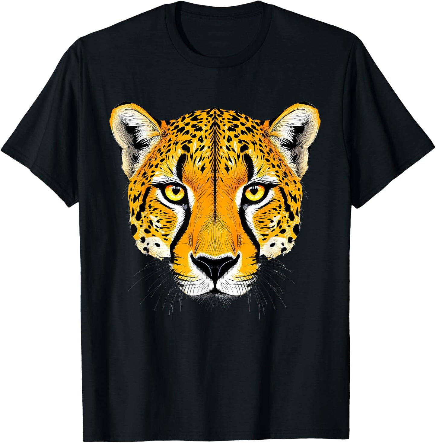 Cool Cheetah Art Women Kid Zoo Animal Safari Cheetah T-Shirt - T-Shirt | Black