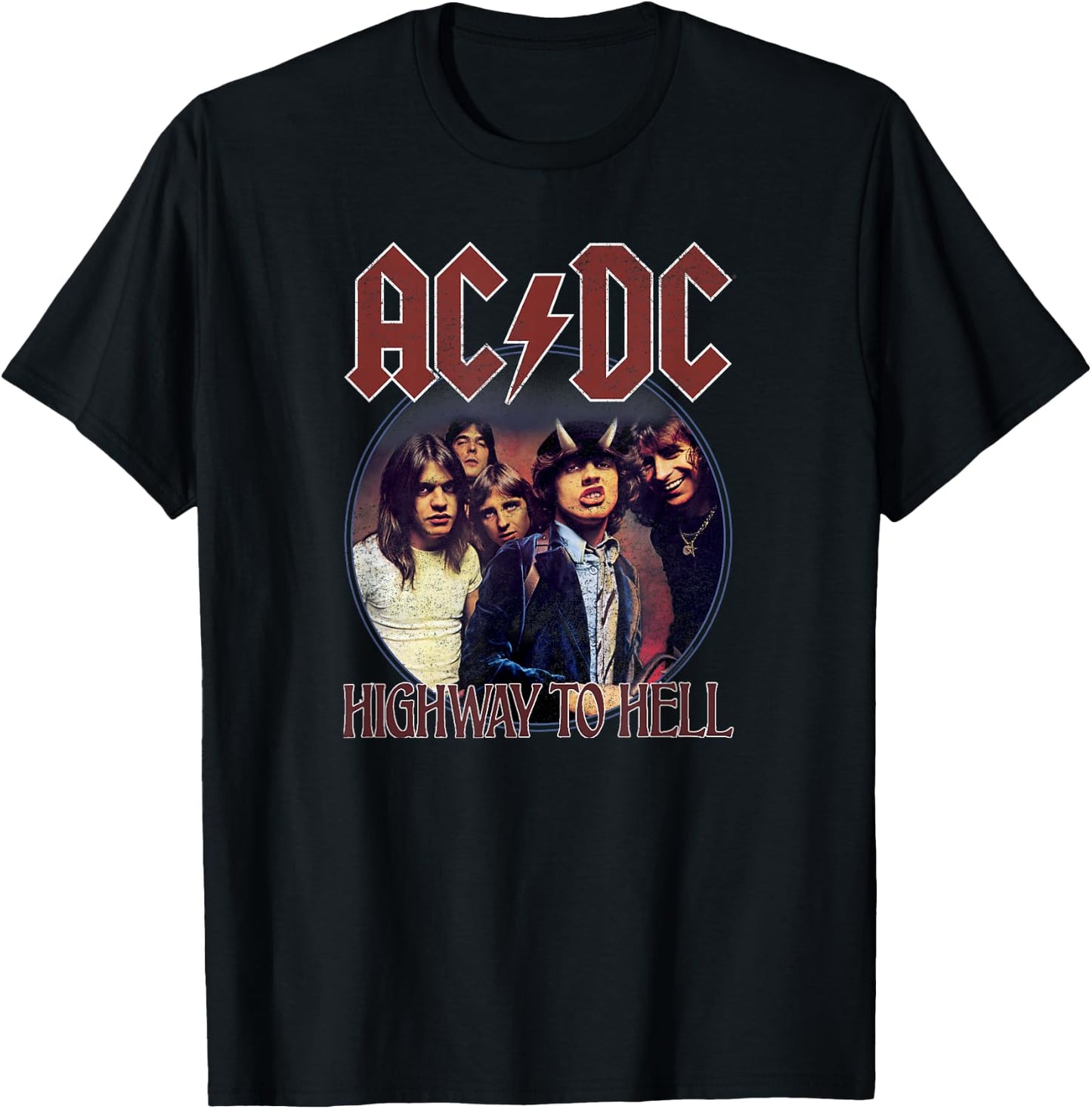 Offizielles AC/DC Highway to Hell Kreis Band Hard Rock T-Shirt - T-Shirt | Black