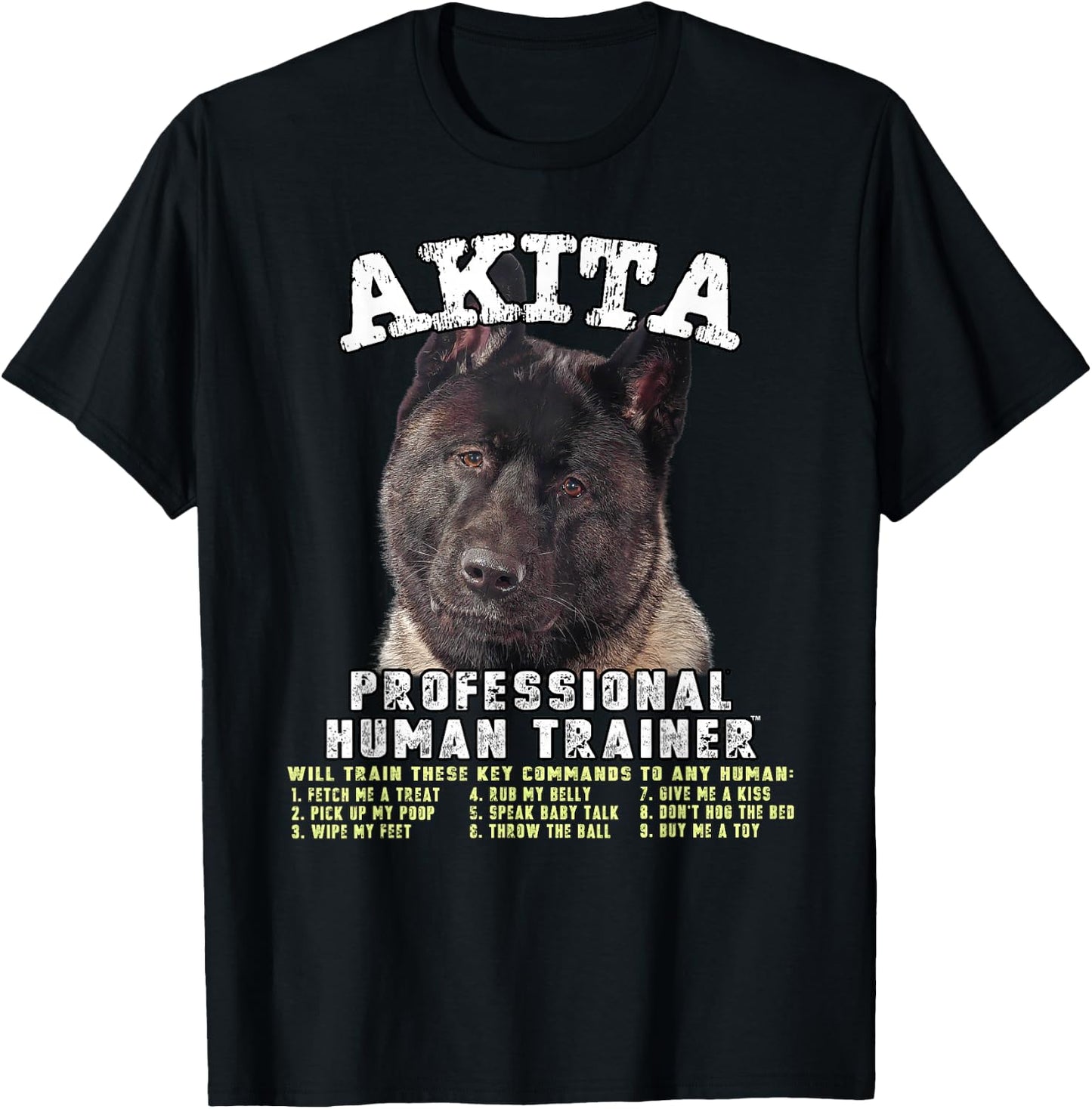 Akita Black Professional Human Trainer T-Shirt - T-Shirt | Black
