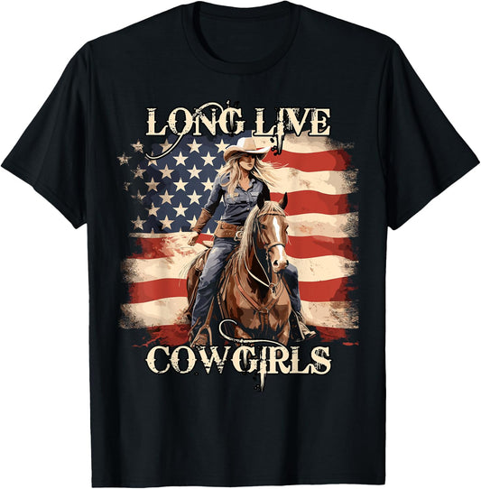 Long Live Howdy Rodeo Western Country Southern Cowgirls T-Shirt - T-Shirt | Black