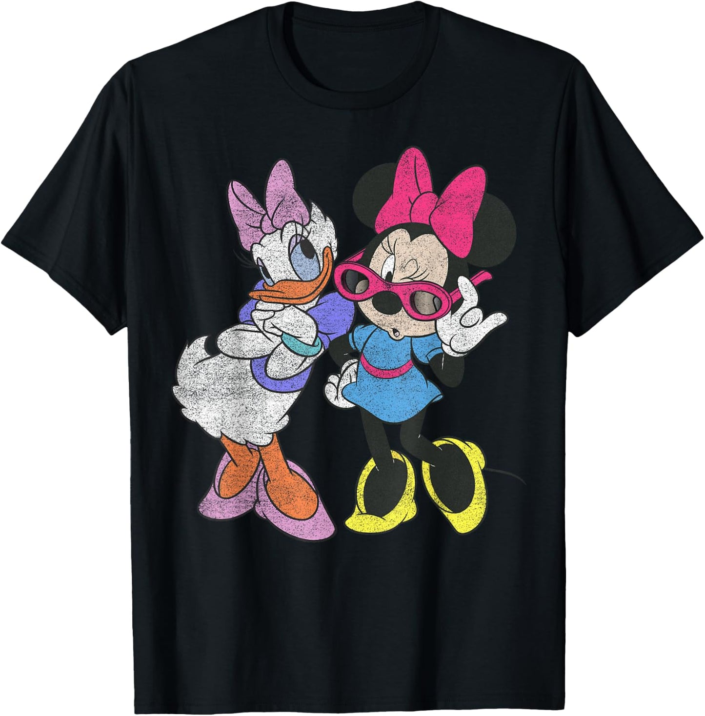 Disney Mickey And Friends Daisy & Minnie Fashion Short Sleeve T-Shirt - T-Shirt | Black