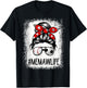 Bleached Memaw Life Soccer Messy Bun Baseball Game Day T-Shirt - T-Shirt | Black