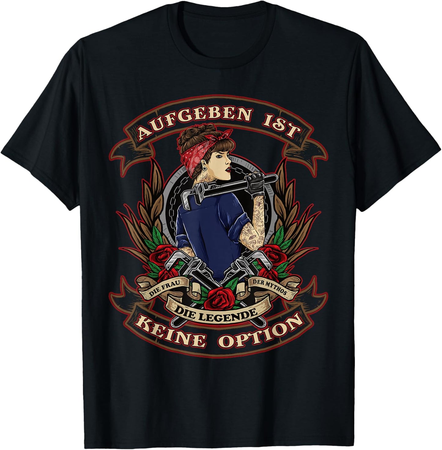 Aufgeben ist keine Option Damen Frauen-Power T-Shirt - T-Shirt | Black