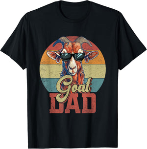 Vintage Retro Goat Dad Best Goat Daddy Funny Fathers Day T-Shirt - T-Shirt | Black