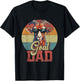 Vintage Retro Goat Dad Best Goat Daddy Funny Fathers Day T-Shirt - T-Shirt | Black