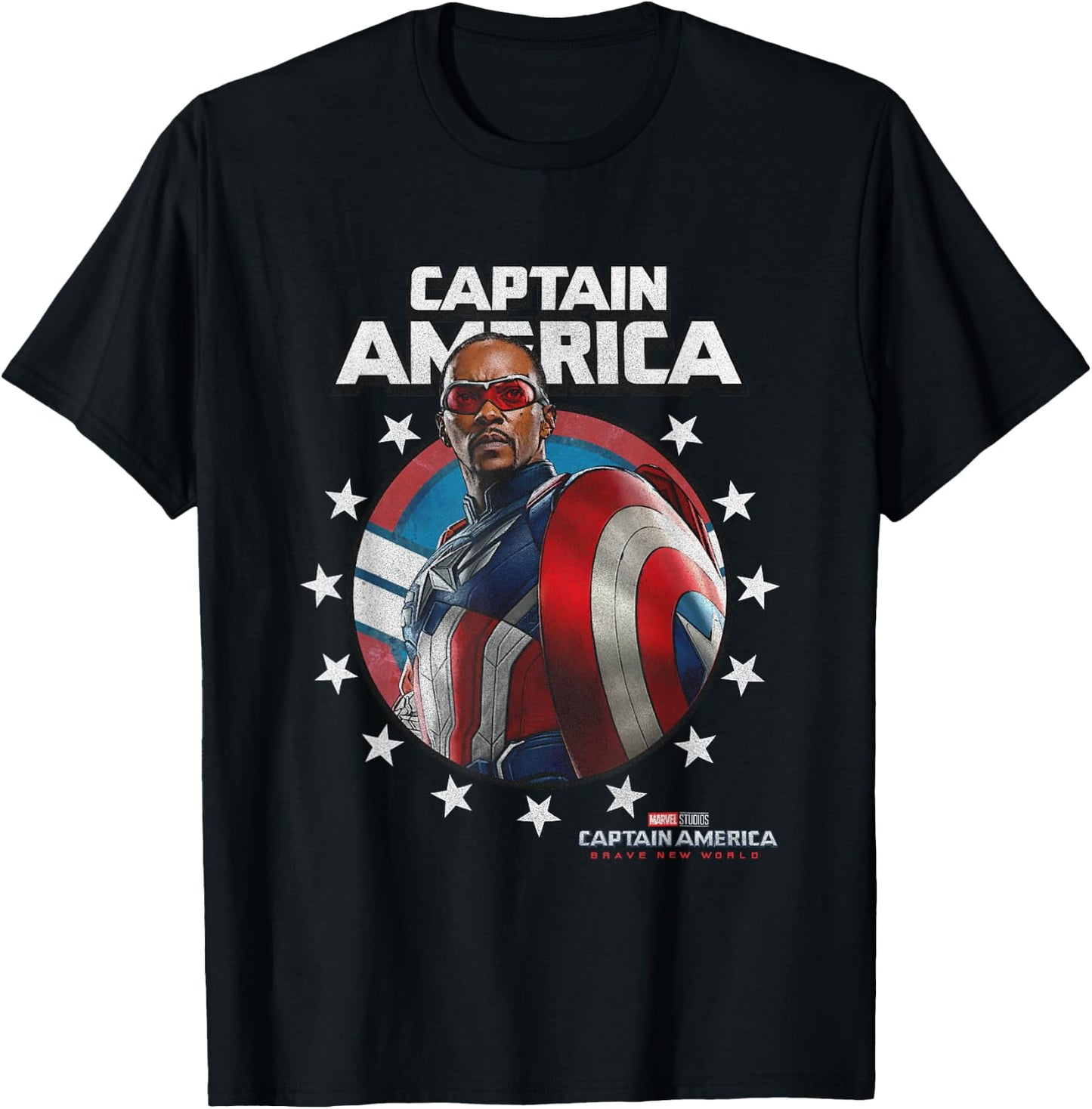 Marvel Captain America: Brave New World Star Spangled Sam T-Shirt - T-Shirt | Black