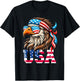 USA American Flag Men Women Kids Eagle Mullet Patriotic T-Shirt - T-Shirt | Black