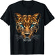 Leopard Animal Motif Blue Eyes Illustration Leopard T-Shirt - T-Shirt | Black