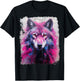 A Wolf Graphic Pink T-Shirt - T-Shirt | Black