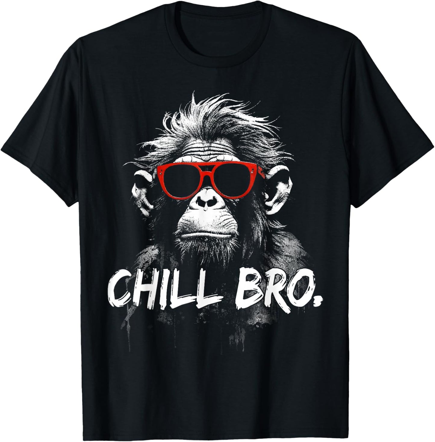 Chill Bro Cool Monkey with Sunglasses Gift Gamer , black T-Shirt - T-Shirt | Black