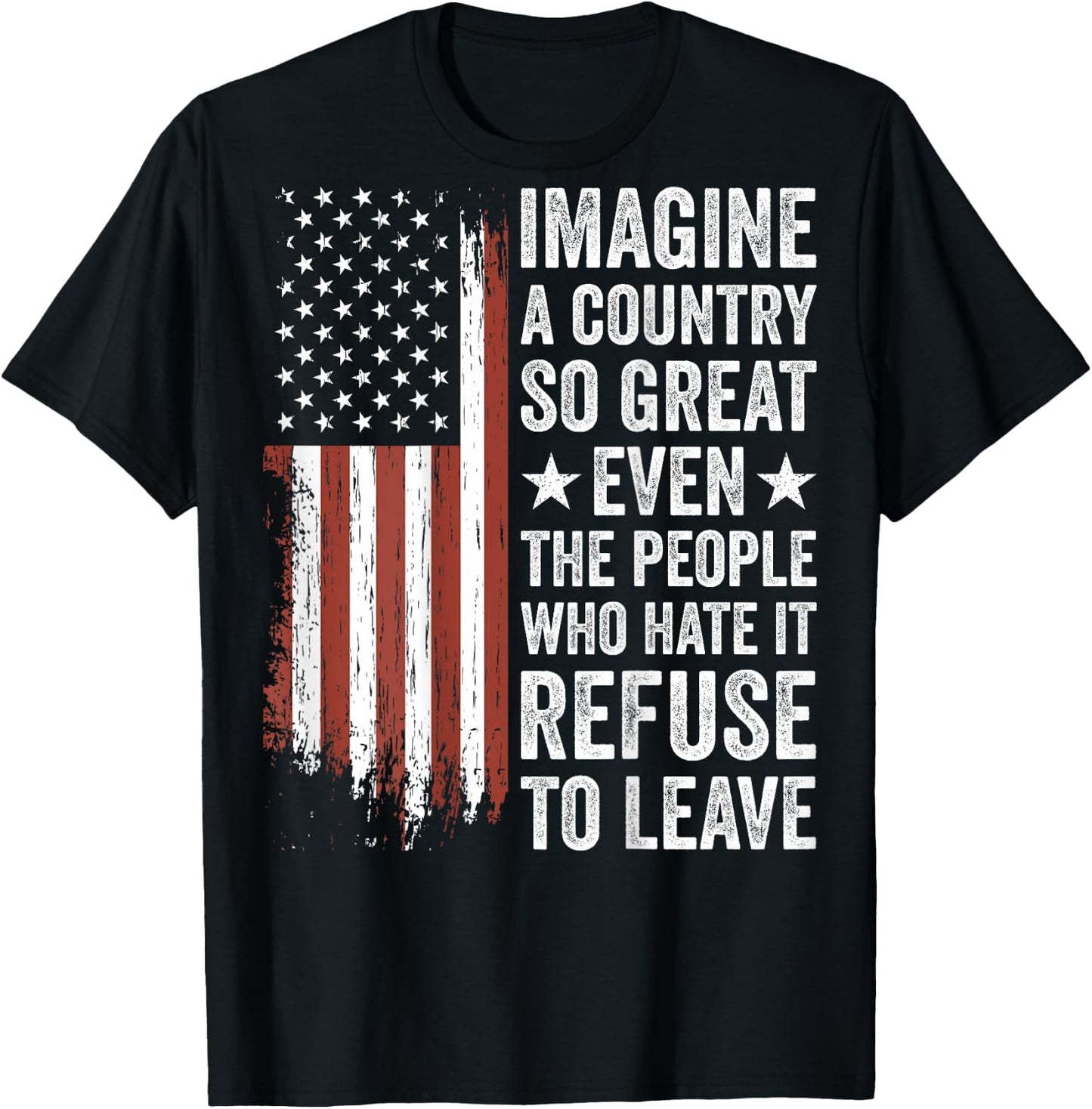 Imagine A Country So Great Even The People Who Hate It T-Shirt - T-Shirt | Black