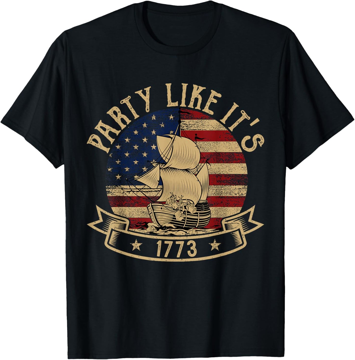 Party Like it's 1773 Boston Tea Funny American History T-Shirt - T-Shirt | Black