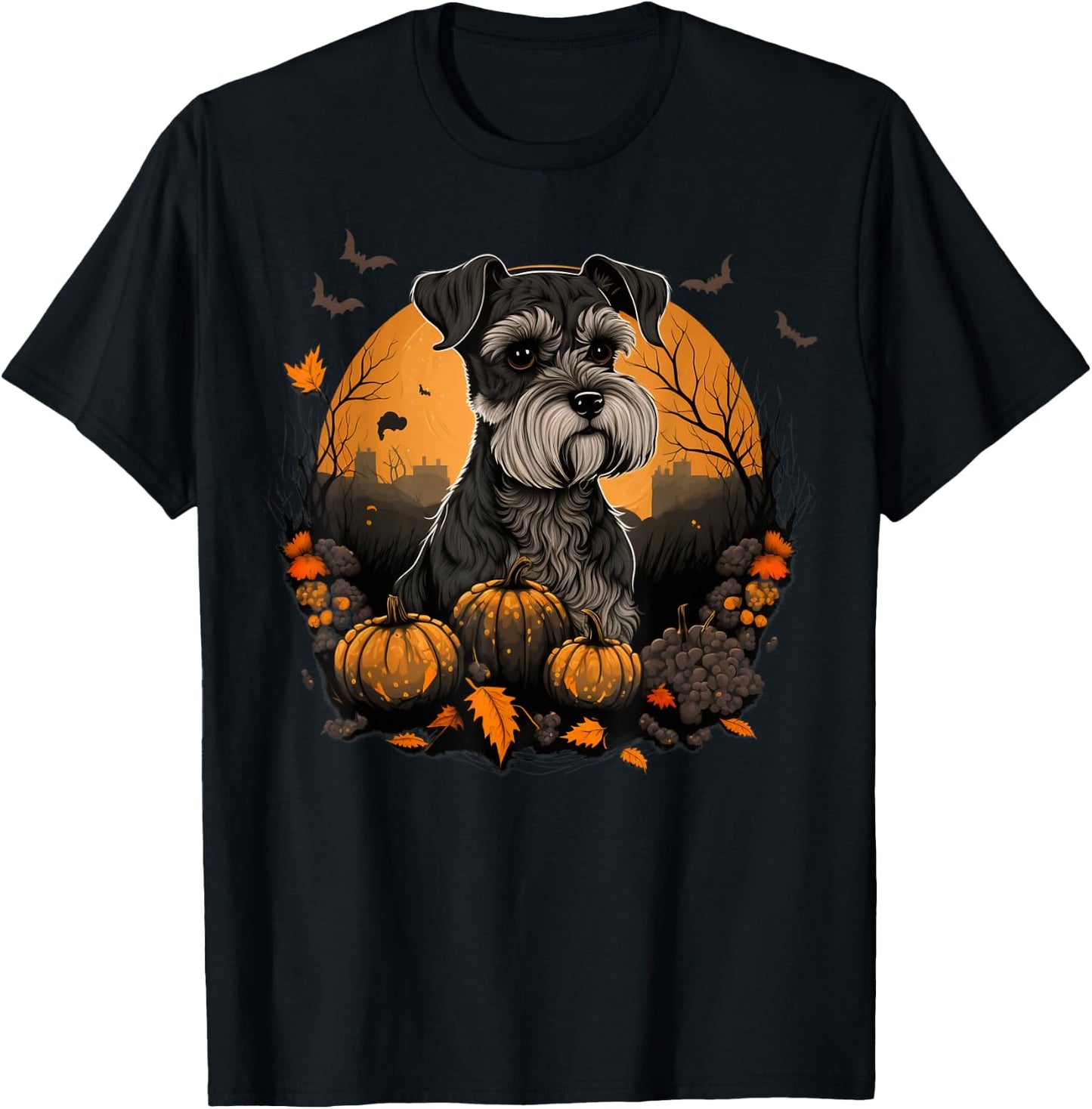 Dwarf Schnauzer costume on Miniature Schnauzer Halloween T-Shirt - T-Shirt | Black