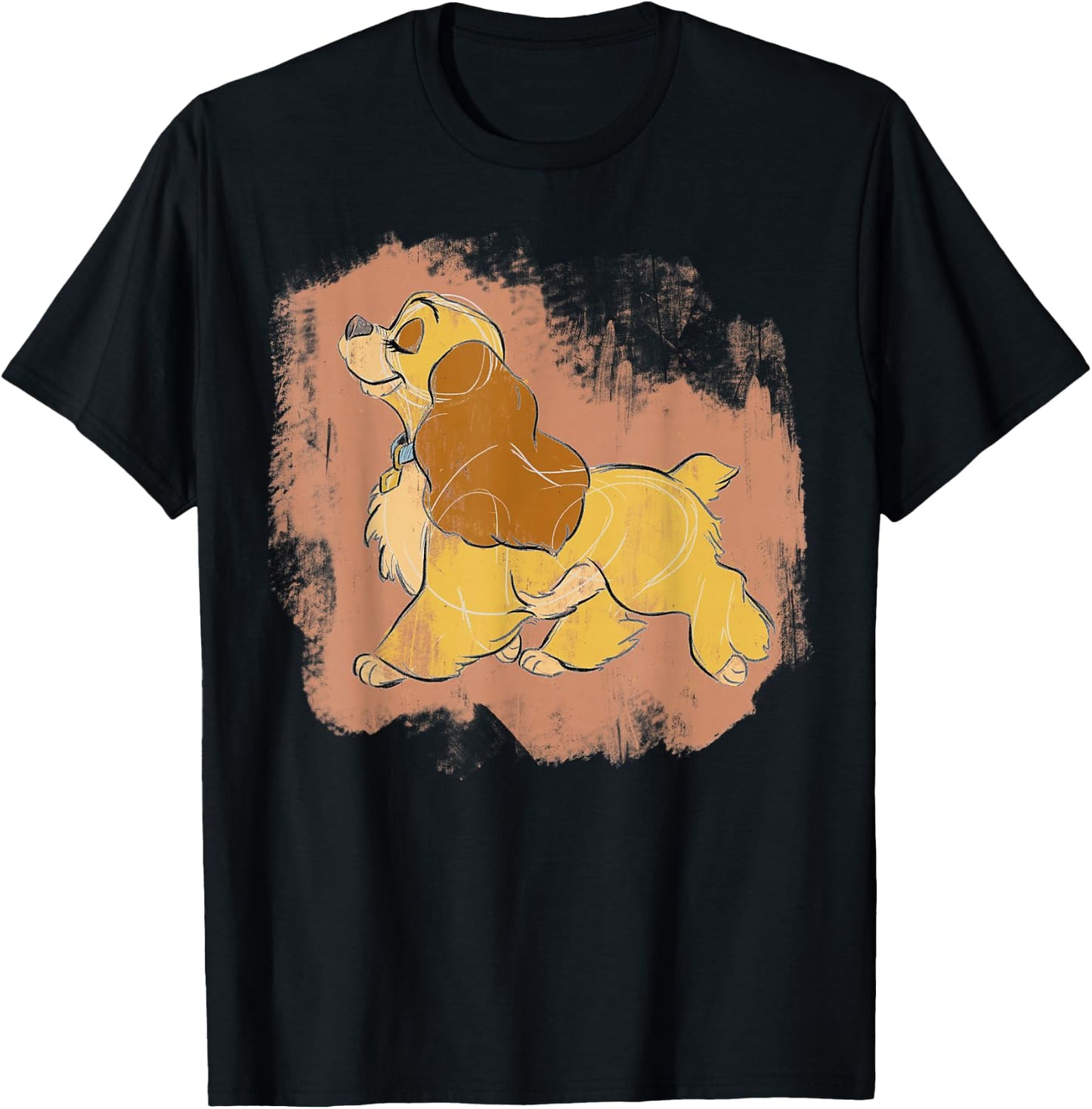 Disney Lady and The Tramp Lady Strut Sketch T-Shirt - T-Shirt | Black