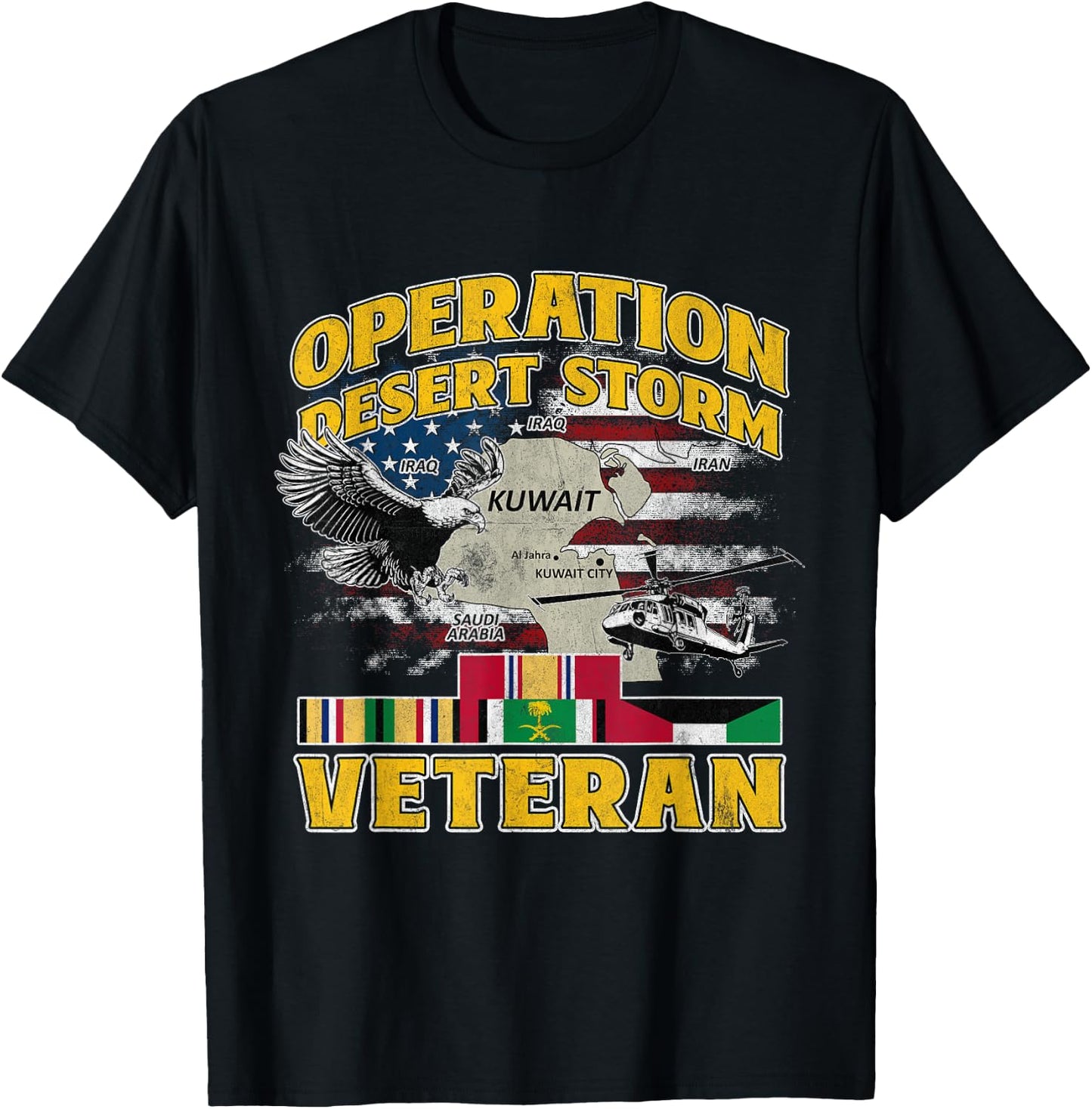 ODS Veteran Operation Desert Storm Ribbon Vintage Iraq T-Shirt - T-Shirt | Black