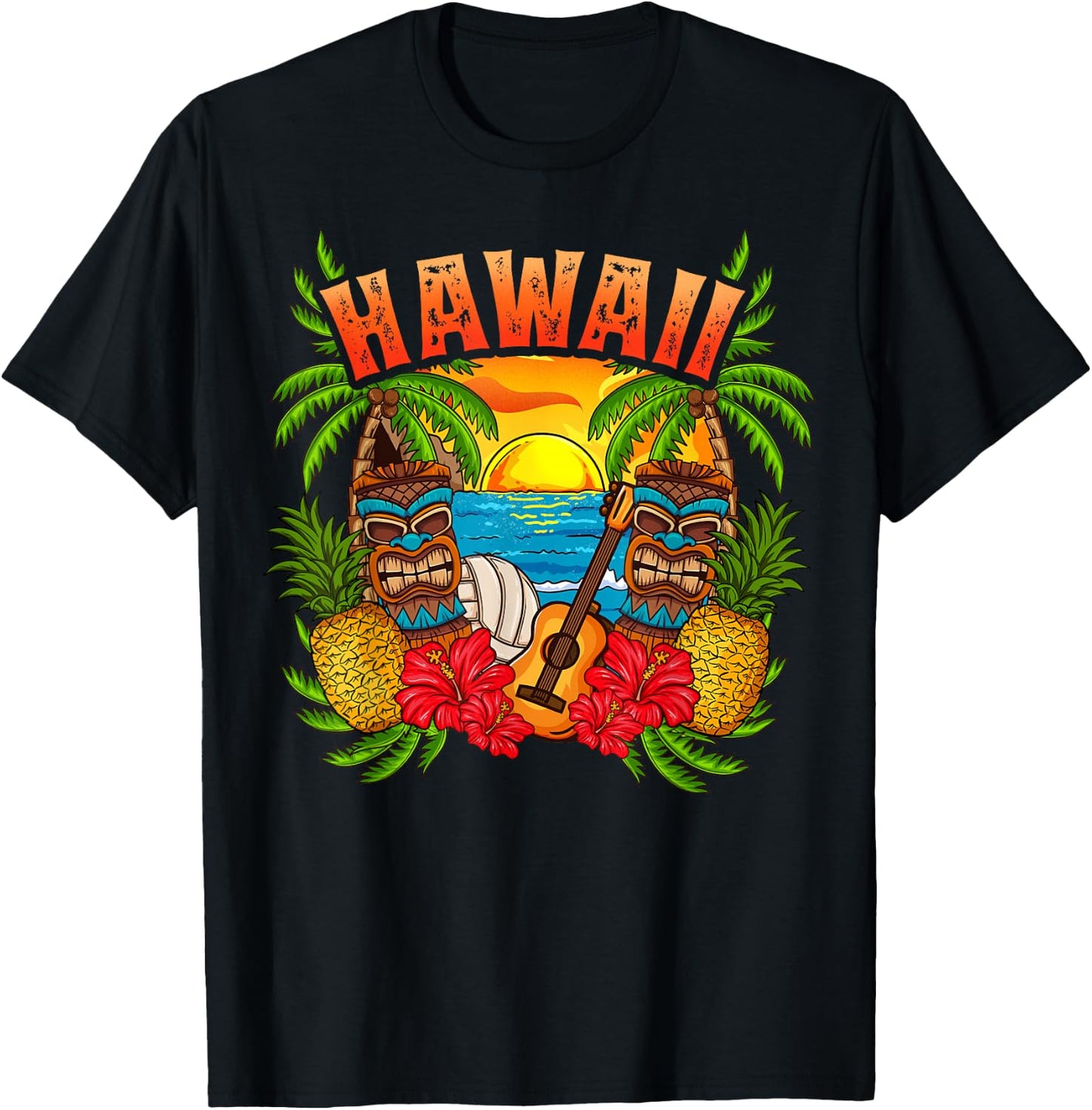 Hawaii Holiday Surfing Diving Beach Hawaii Souvenirs T-Shirt - T-Shirt | Black