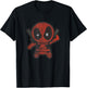 Marvel Kawaii Chibi Deadpool Sassy Portrait Distressed V2 T-Shirt - T-Shirt | Black