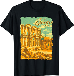 Ephesus Turkey Traveling Trip Meet Me In Ephesus Souvenir T-Shirt - T-Shirt | Black