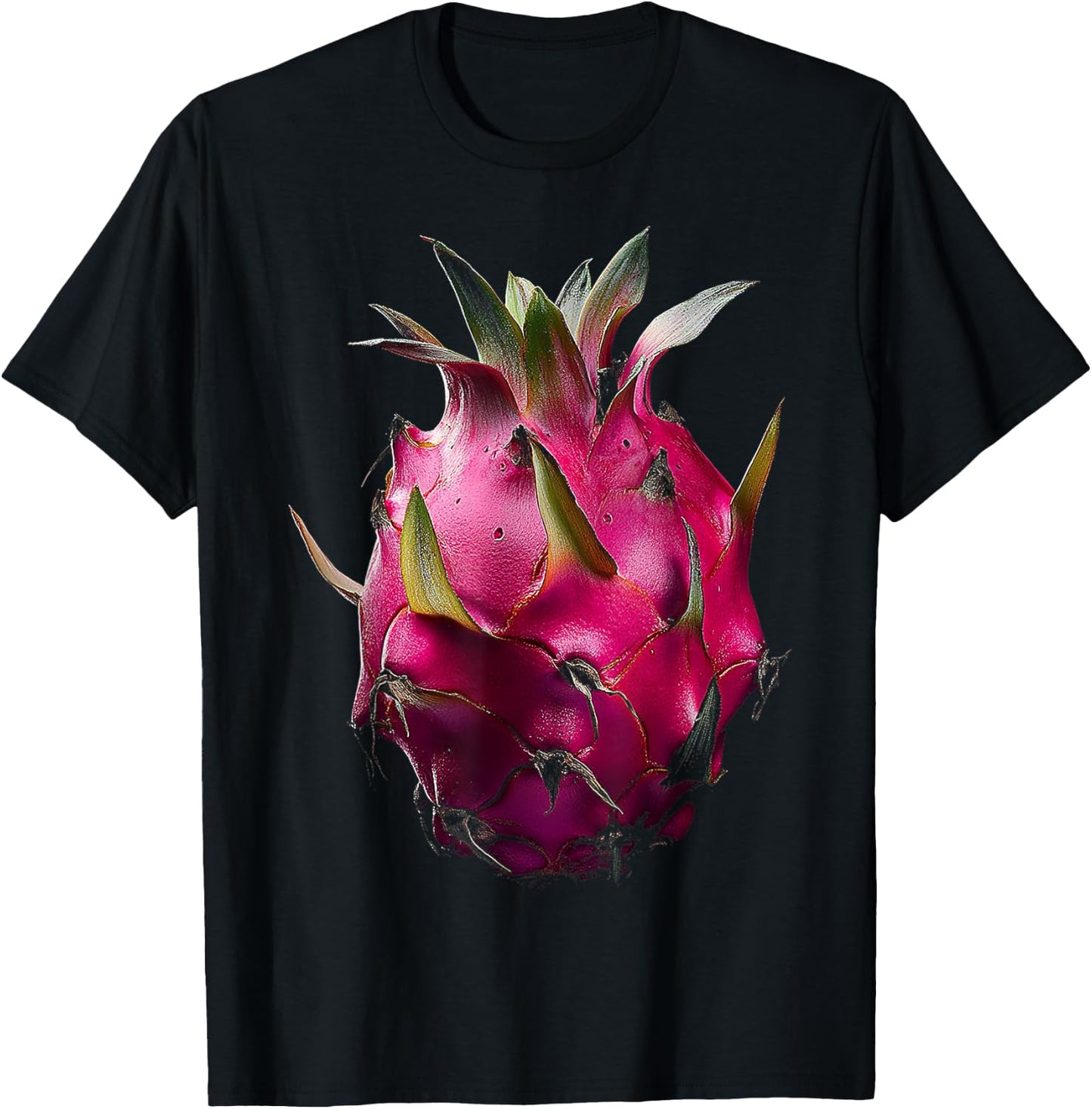 Dragon Fruit Motif Artwork Dragon T-Shirt - T-Shirt | Black