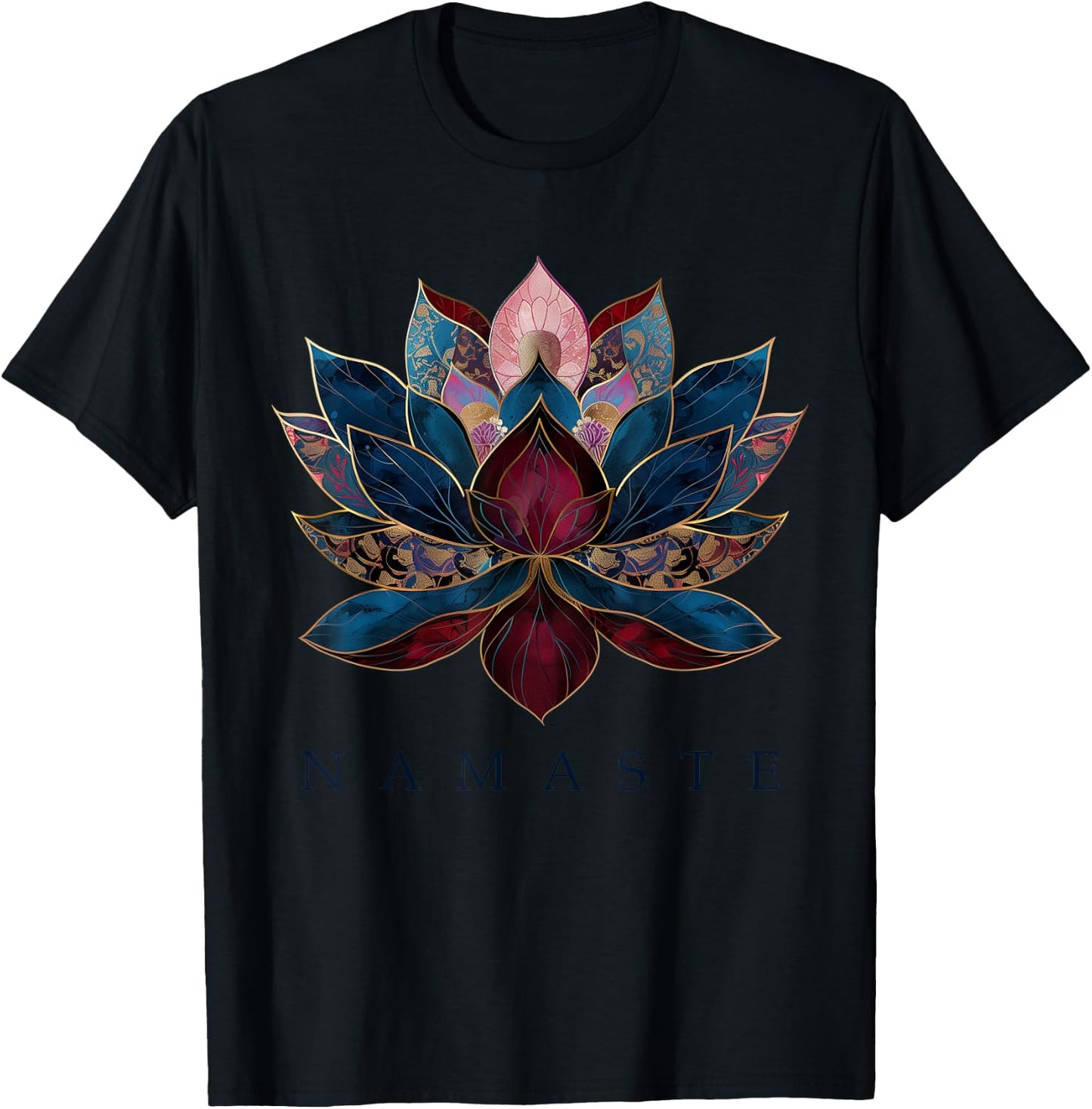 Namaste Lotus Flower Zen Buddhism Yogi Buddhist Buddha Yoga T-Shirt - T-Shirt | Black