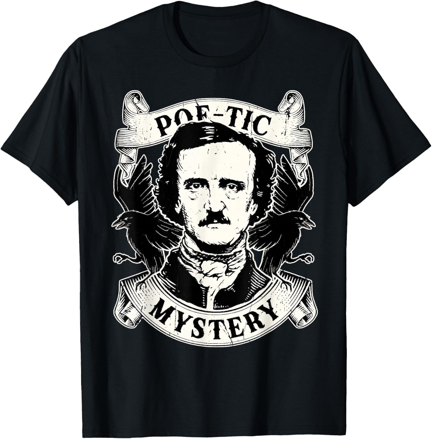 Edgar Allan Poe Gothic Ravens T-Shirt - T-Shirt | Black