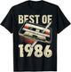 Best of 1986, Audio Kassette, 40. Geburtstag, 40 Jahre alt T-Shirt - T-Shirt | Black