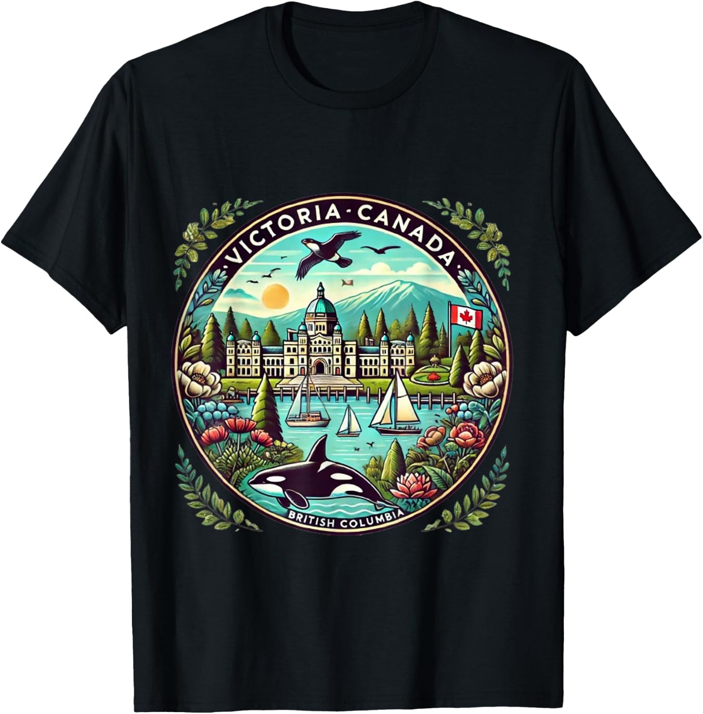 Victoria Canada British Columbia Cruise Destination T-Shirt - T-Shirt | Black